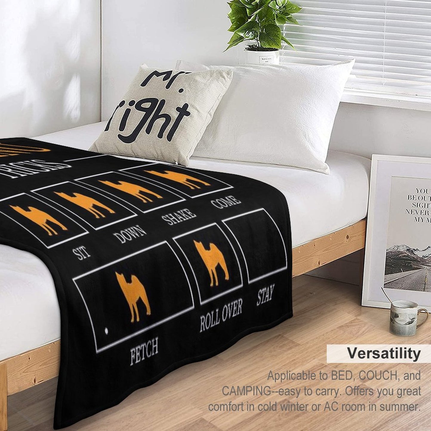 Shiba Inu, Gift, Shirt Wrinkle-free Throw Blanket