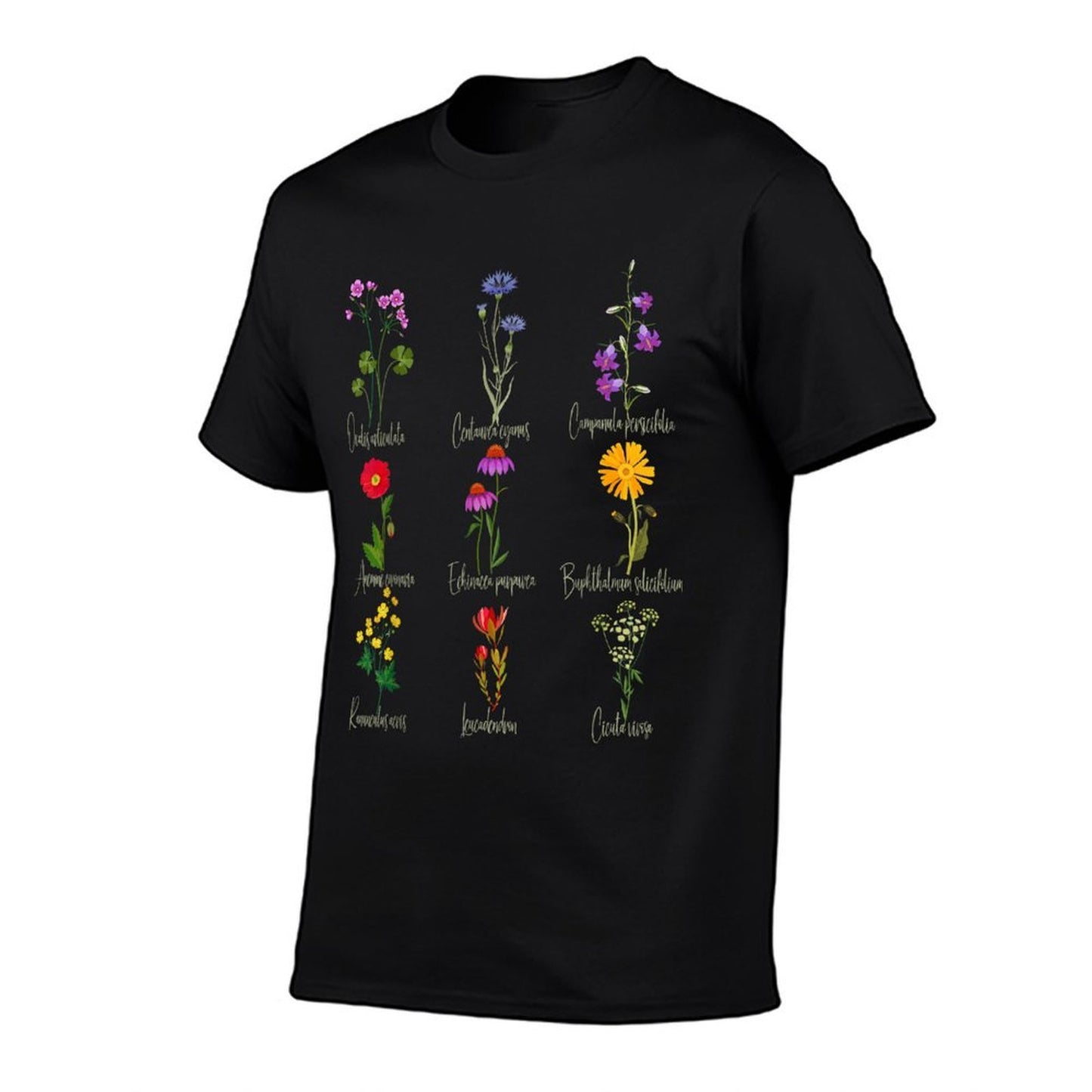 Vintage Botanical Chart Wildflower Floral Graphics Women  Lightweight T-Shirt