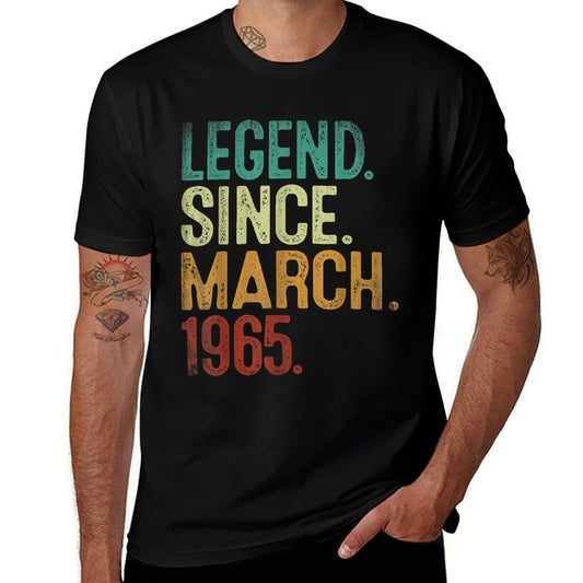 60 Year Old Legend Since March 1965 60th Birthday  Stretchy T-Shirt