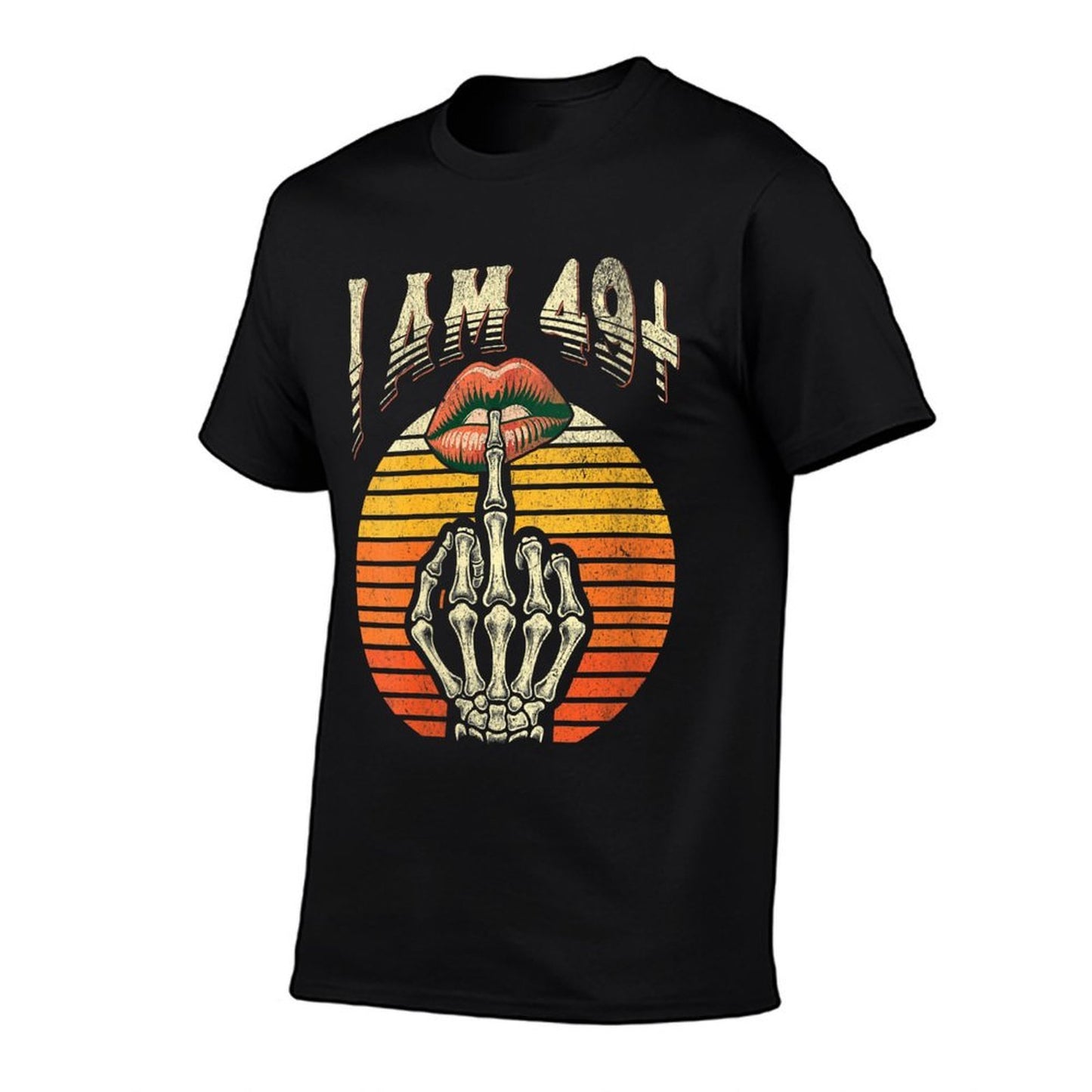 Womens 50th Birthday I Am 49 Plus 1 Middle Finger Vintage 49+1  Tagless Design T-Shirt