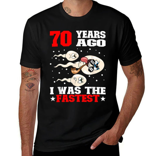 70 Years Ago I Was The Fastest Sperm 70th Birthday  Trendy Pattern T-Shirt