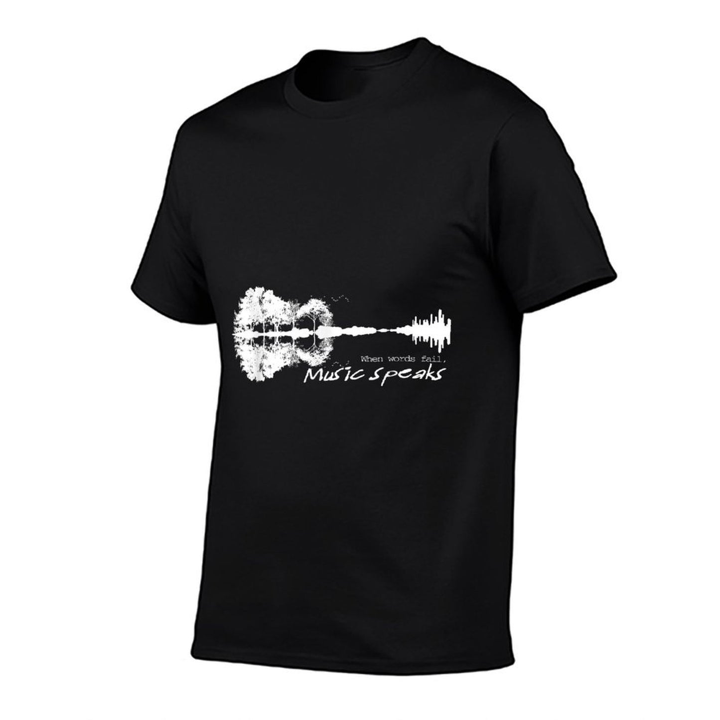 When Words Fail Music Speaks Guitar Music Literary Quote  Vintage-inspired T-Shirt