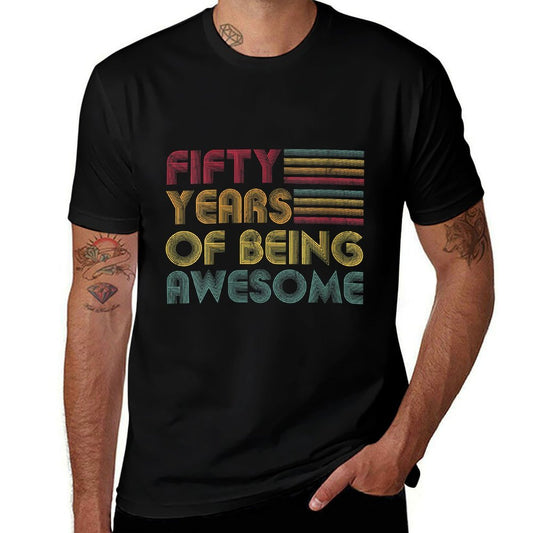 Womens 50 Fifty Years Of Being Awesome 1970 50th Birthday Gift  High-quality Stitching T-Shirt
