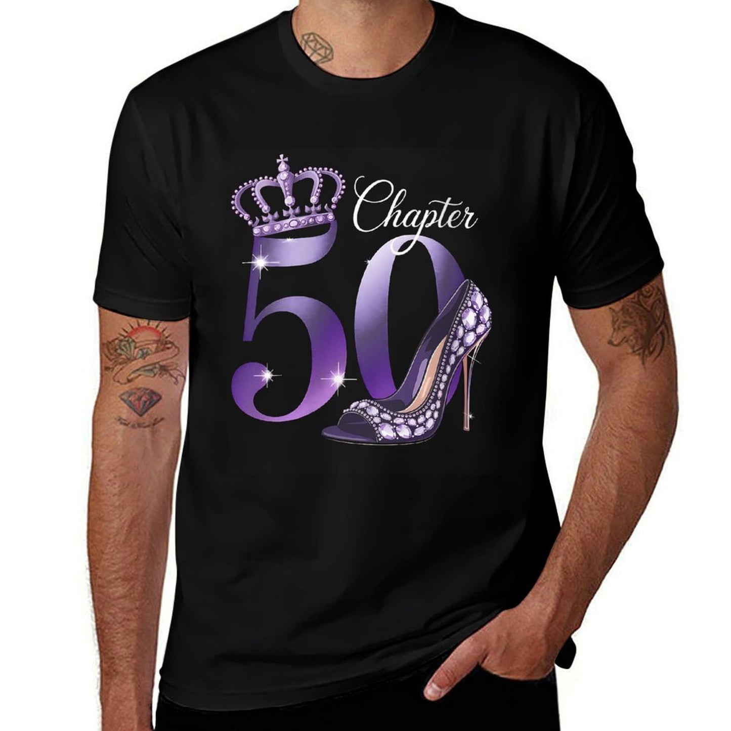 Womens 50th Birthday Decorations for Women Chapter 50 Crown High  Relaxed-fit T-Shirt