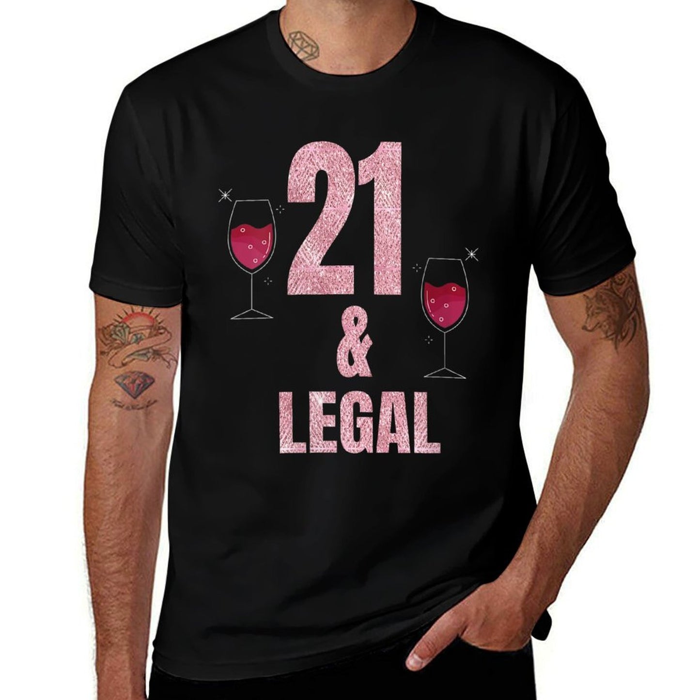 Womens 21st Birthday Gifts for Women Glam 21st Birthday T  Oversized Silhouette T-Shirt