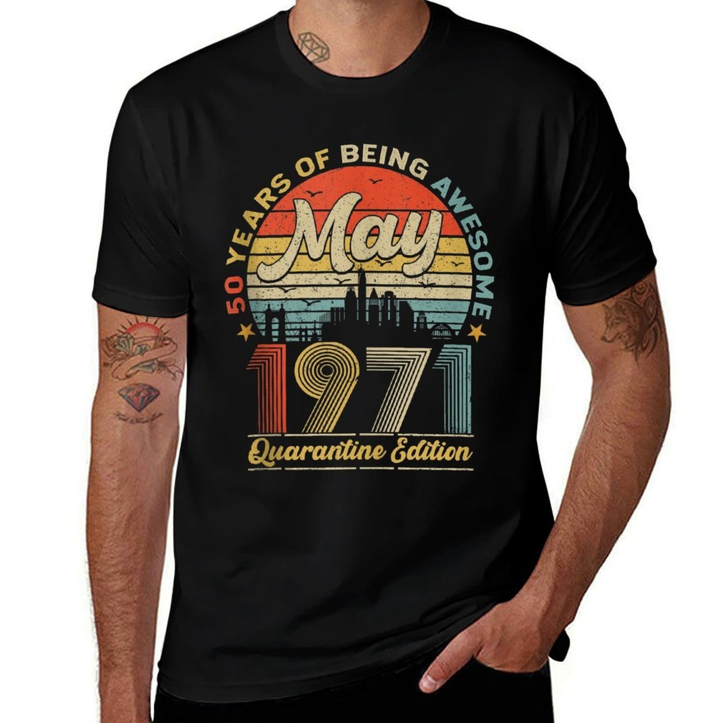 50th Birthday Decoration May 1971 Men Women 50 Years Old  Lightweight T-Shirt