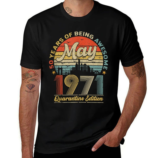 50th Birthday Decoration May 1971 Men Women 50 Years Old  Lightweight T-Shirt
