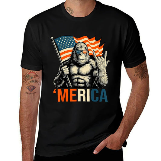 ‘Merica Gorilla Sunglasses Funny Patriotic  Relaxed-fit T-Shirt