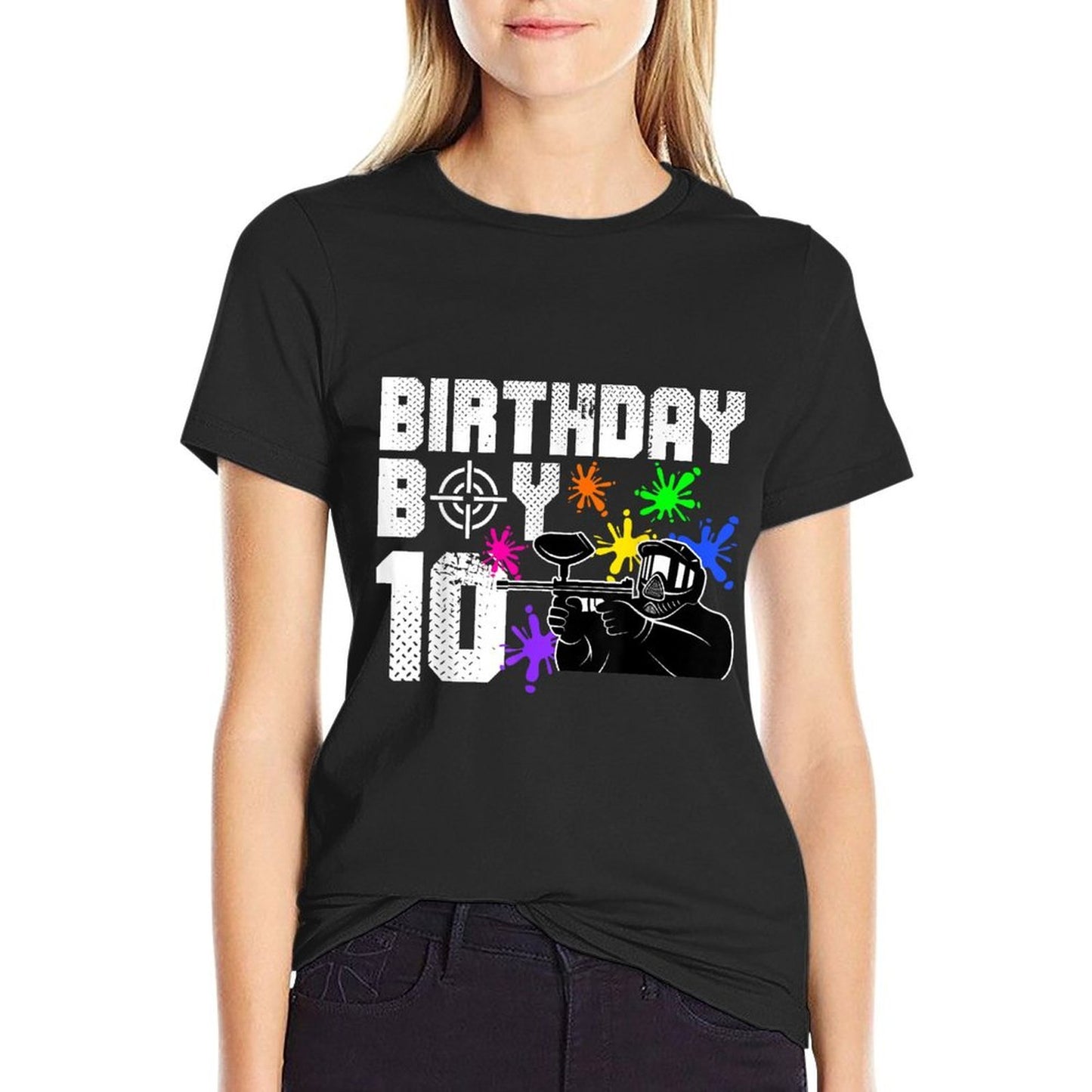 10th Birthday Paintball Outdoor Sport 10 Year Old Funny  Eco-friendly Material T-Shirt