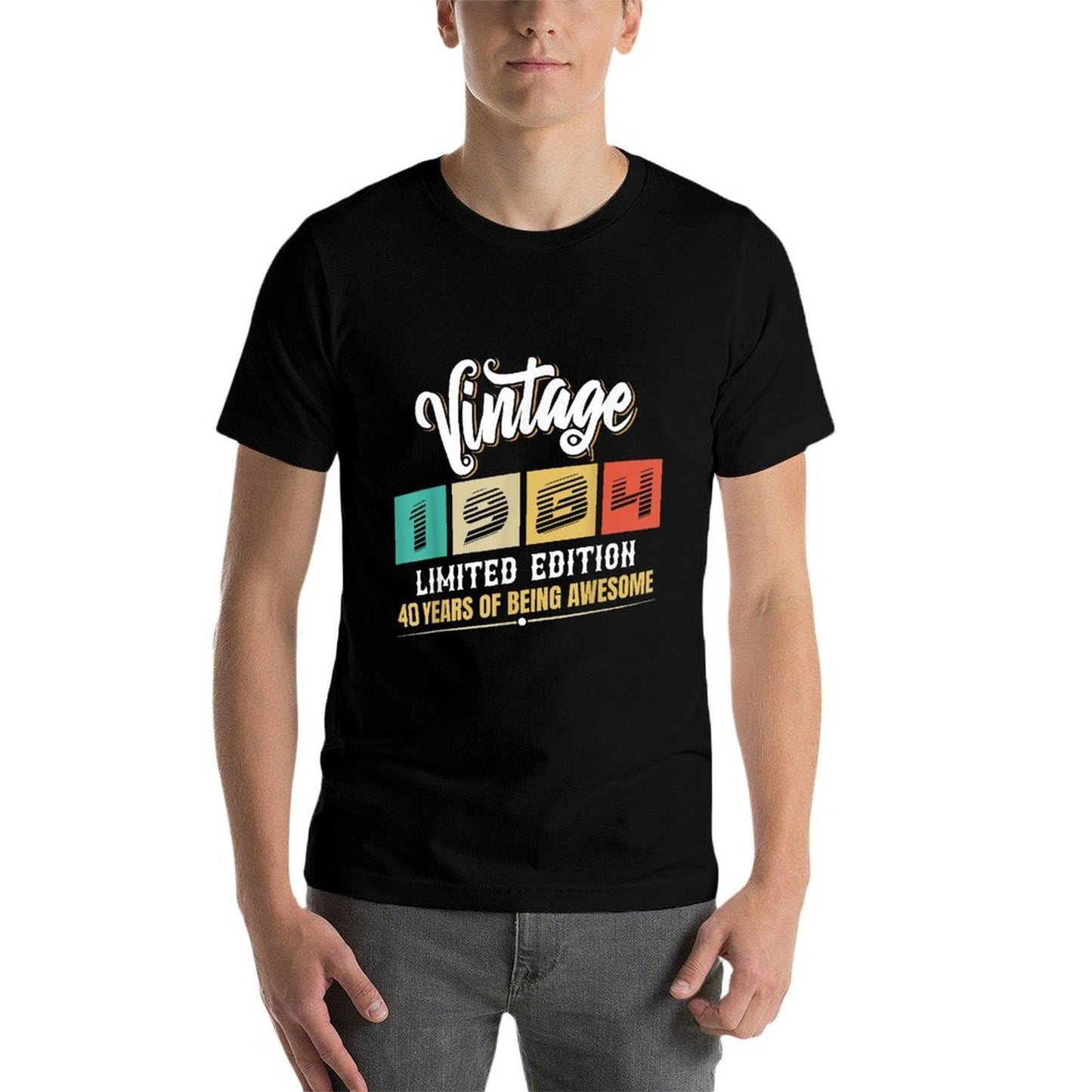 40 Years Old 1984 Funny Original Parts Vintage 40th Birthday  High-quality Stitching T-Shirt