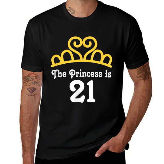 21st Birthday T-shirt Princess Is 21 Crown Photo  Soft T-Shirt