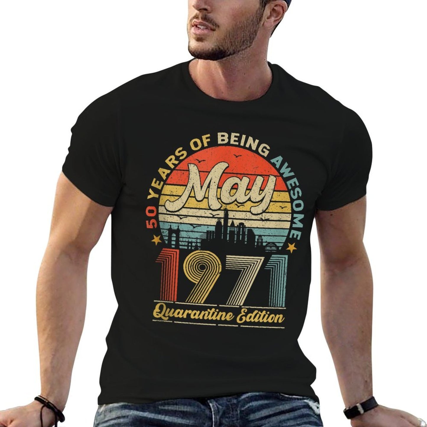 50th Birthday Decoration May 1971 Men Women 50 Years Old  Lightweight T-Shirt