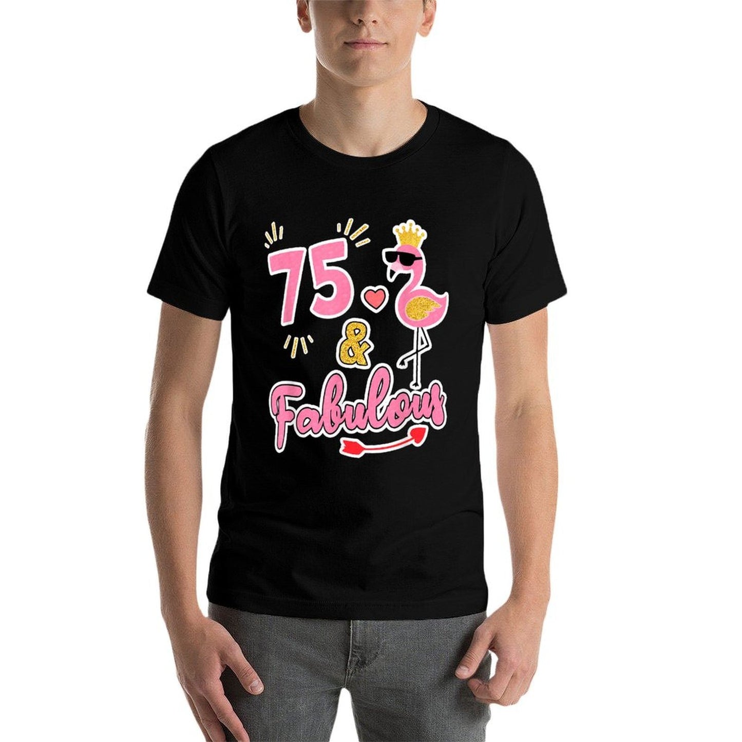 75 And Fabulous - 75 Years Old Gift - 75th Birthday  Summer-ready Fabric T-Shirt