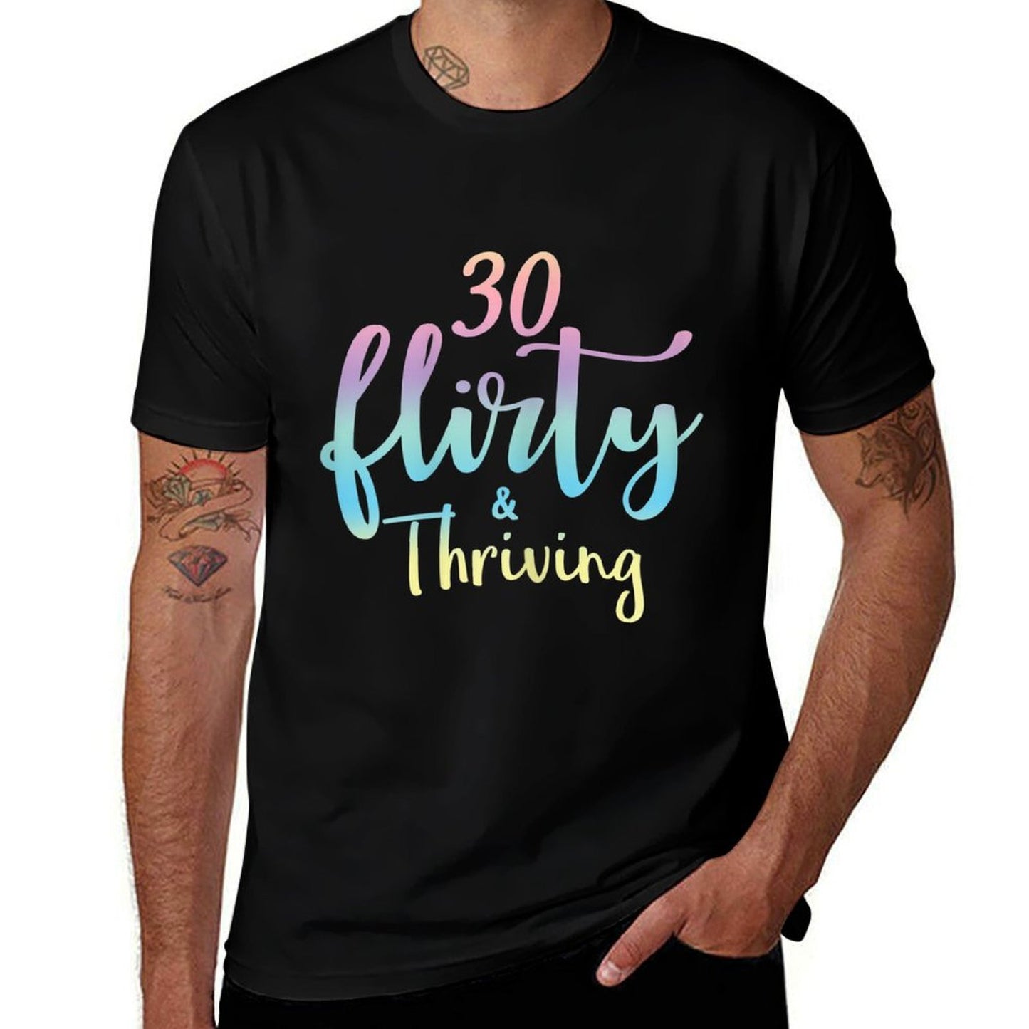 Womens 30 Thirty Flirty & Thriving 30th Birthday Tshirt Born 1990  Affordable Price T-Shirt