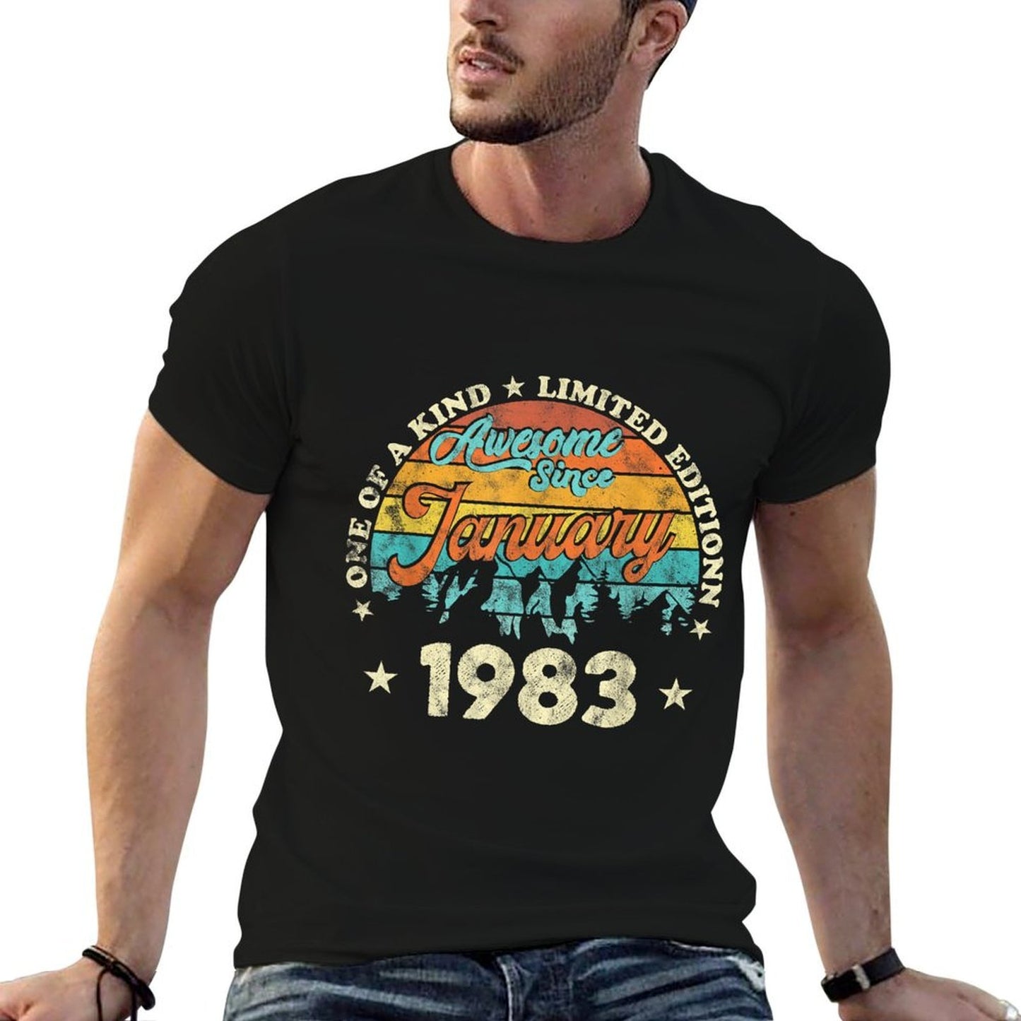 40 Years Old Awesome Since January 1983 40th Birthday 2023  Eco-friendly Material T-Shirt