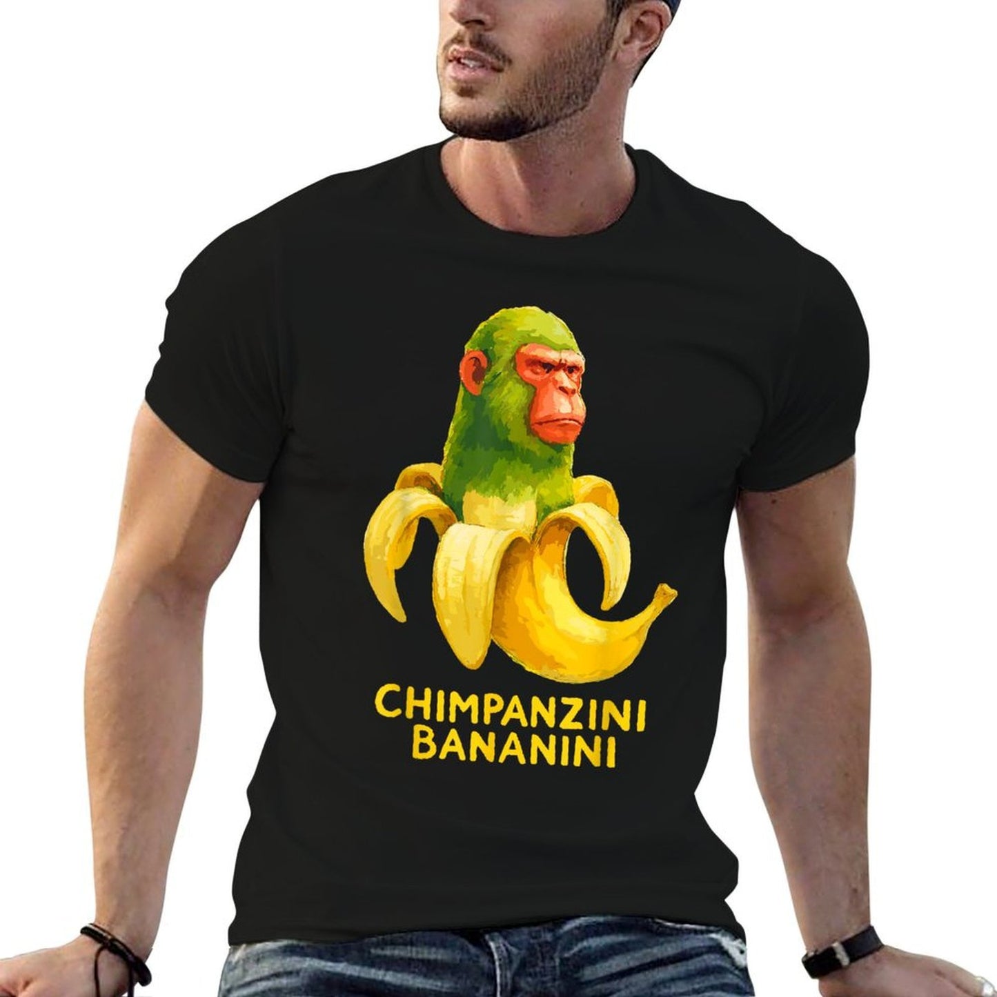 Watercolor Monkey Meme Italian Brainrot Chimpanzini Bananini  Wrinkle-resistant T-Shirt