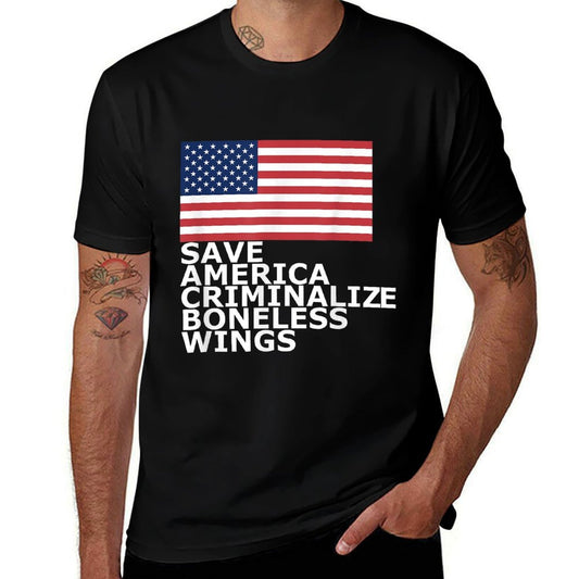 4th of July America Boneless Wings Patriotic Funny July 4  Moisture-wicking T-Shirt