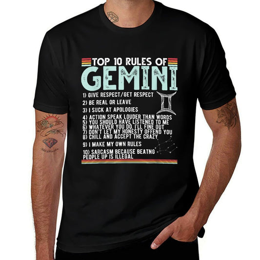 Vintage Astrology May June Birthday Zodiac Sign Retro Gemini  Moisture-wicking T-Shirt