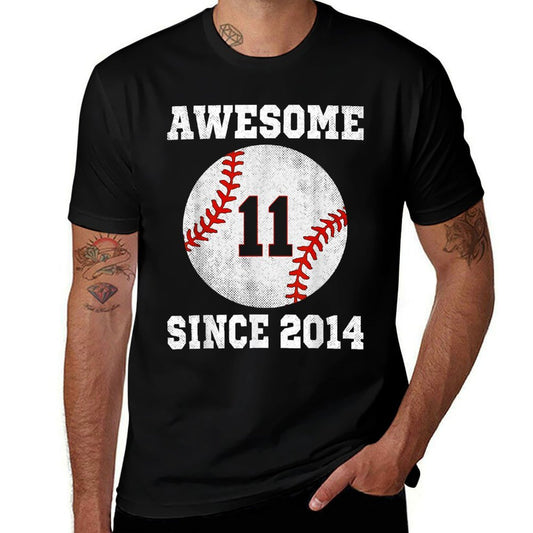 11th Birthday Baseball Player 11 Years Old Vintage Sports  Wrinkle-resistant T-Shirt