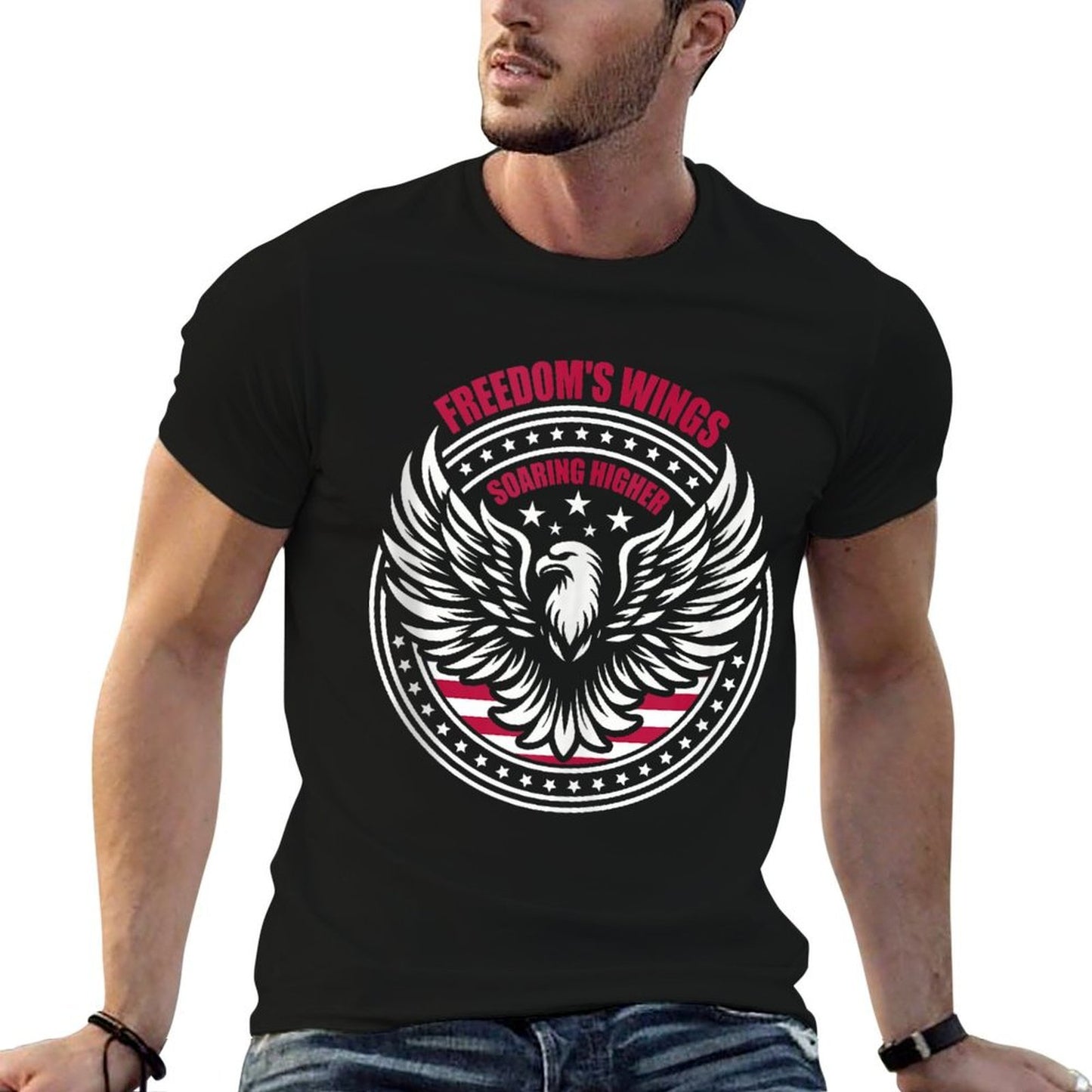 Wings Of Freedom Patriotic Butterfly 4th Of July American  Vintage-inspired T-Shirt