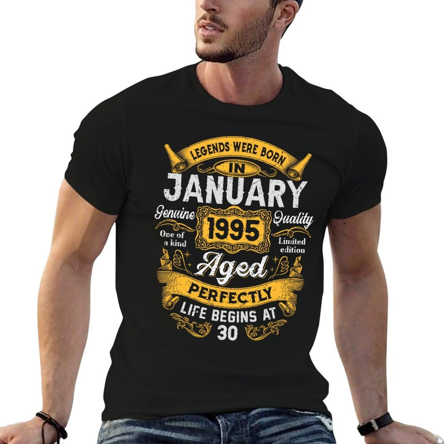 30th Birthday The Real Legends January 1995 30 Years Old Men  Graphic-printed T-Shirt