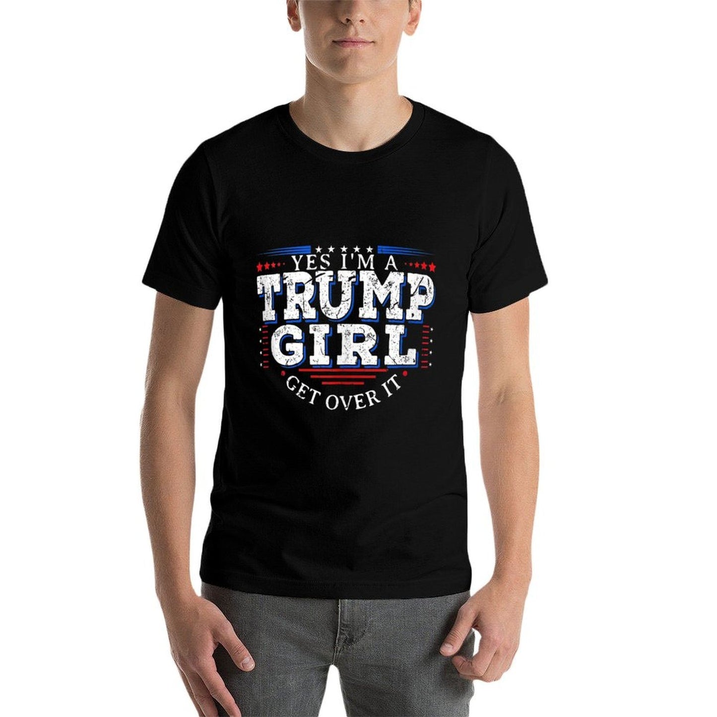 Yes I&#39;m A Trump Girl Get Over It Gifts For Pro Trump  Rolled Sleeves T-Shirt