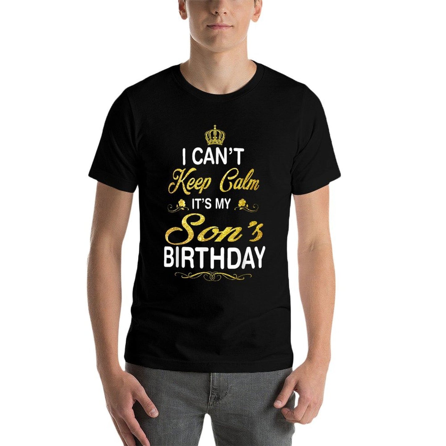 Vintage I Can't Keep Calm It's My Son's Birthday  Oversized Silhouette T-Shirt