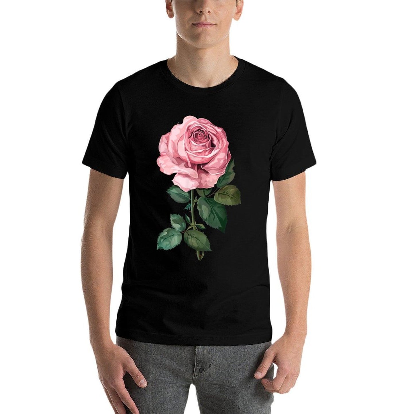 199 Flowers Rose Graphic, Small, Black  Wrinkle-resistant T-Shirt