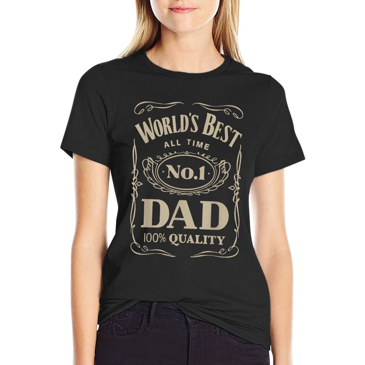 Worlds Best All Time No. 1 Dad 100 Quality  Vintage-inspired T-Shirt