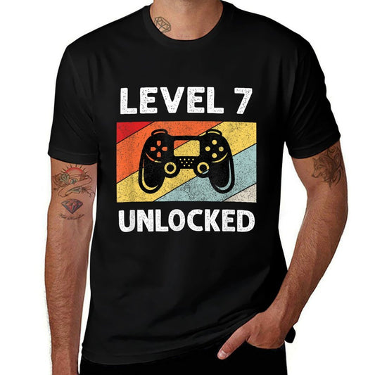 7th Birthdays  7 Year Old Boys  Oversized Silhouette T-Shirt