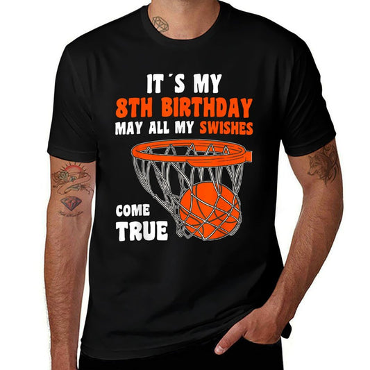 8 Year Old Happy 8th Birthday Basketball 8th Birthday  Affordable Price T-Shirt