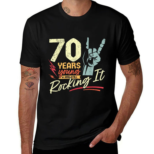 70th Birthday Funny Rock'n'Roll Birthday 70 Years  Affordable Price T-Shirt