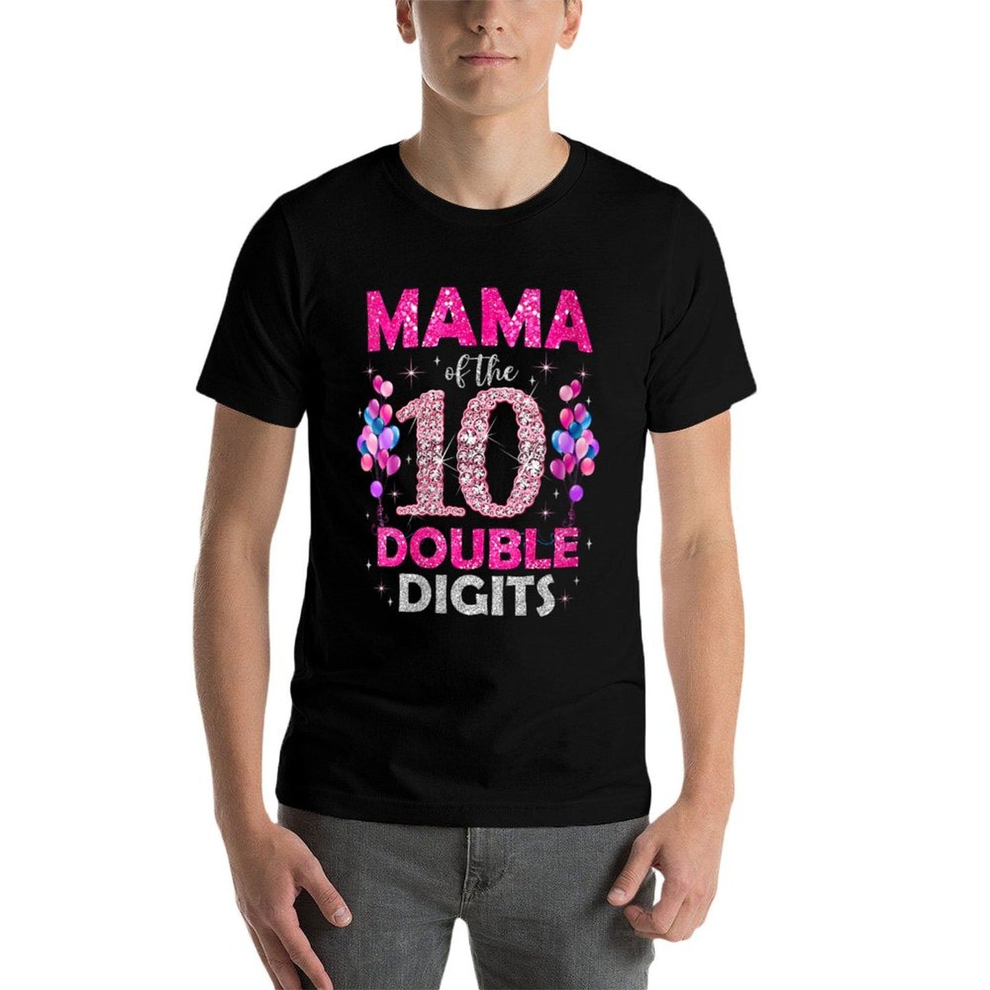 Womens Mama of The Birthday Girl Double Digits 10th Birthday  Odor-resistant T-Shirt