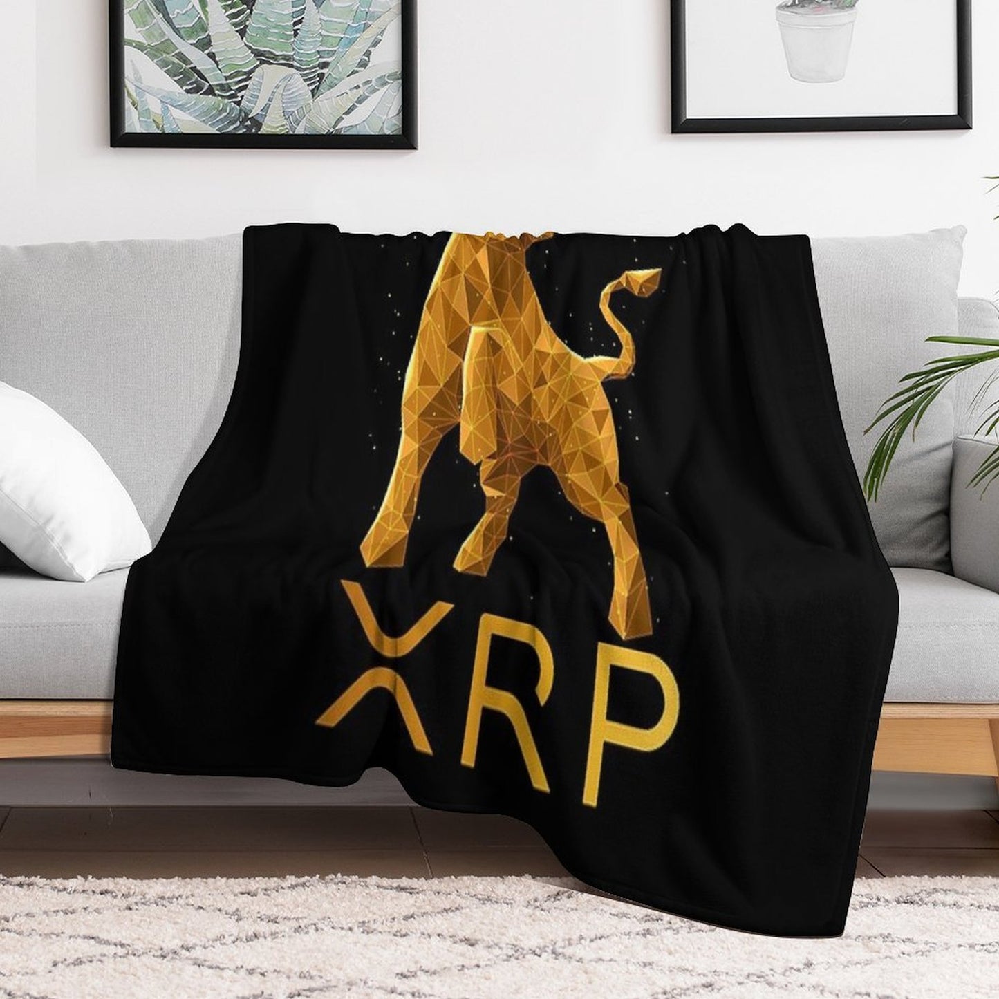 Bull Market Ripple XRP Coin To The Moon Crypto Token Cryptocurrency Blockchain Wallet Machine-washable Throw Blanket