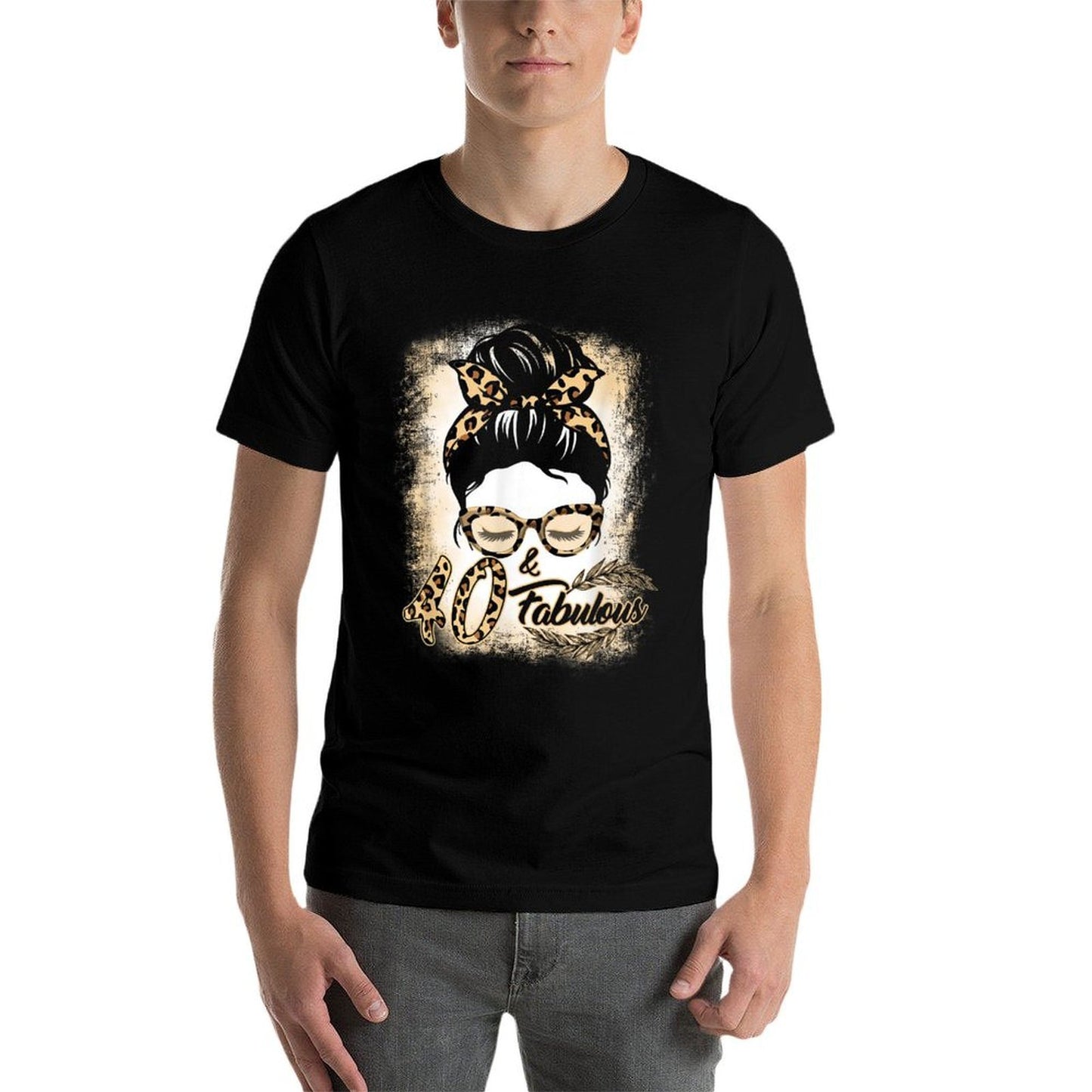40th Birthday Gift Women Girls 40 Year Old Fabulous Leopard  Moisture-wicking T-Shirt