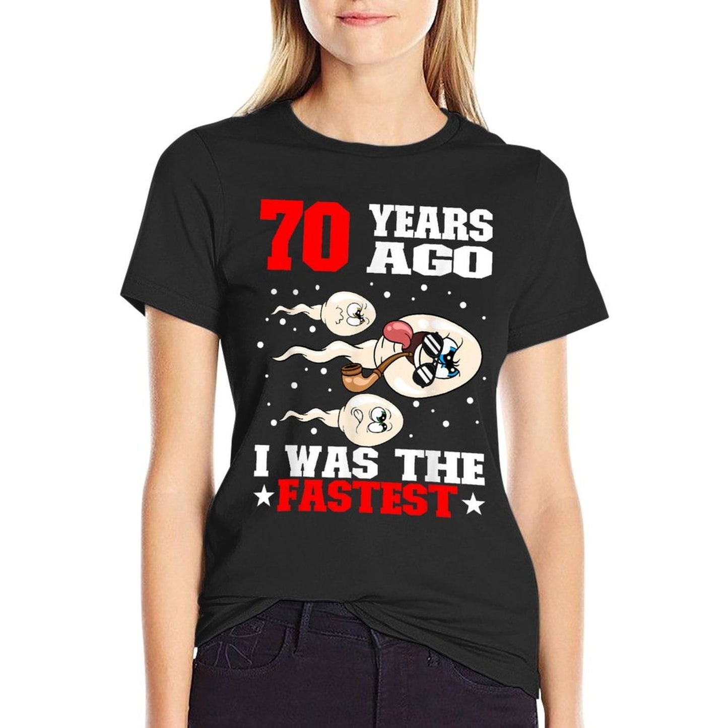70 Years Ago I Was The Fastest Sperm 70th Birthday  Trendy Pattern T-Shirt