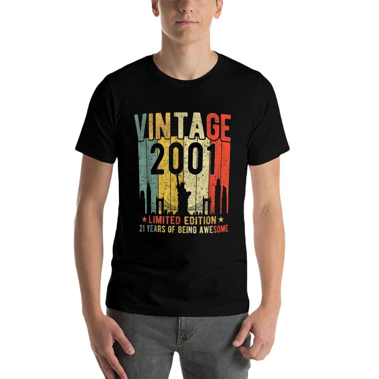 21 Year Old Gifts Vintage 2001 Limited Edition 21st Birthday  Summer-ready Fabric T-Shirt