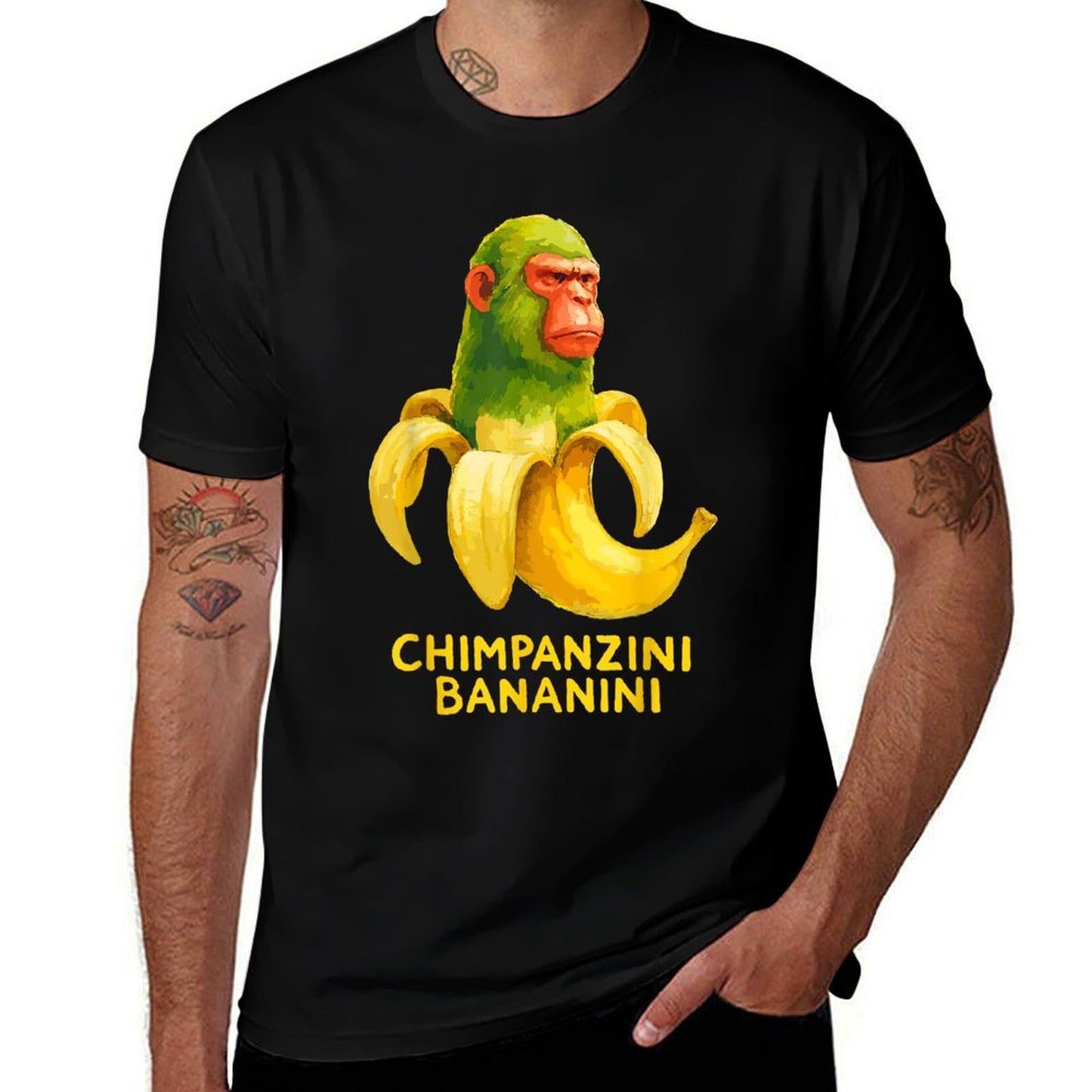 Watercolor Monkey Meme Italian Brainrot Chimpanzini Bananini  Wrinkle-resistant T-Shirt