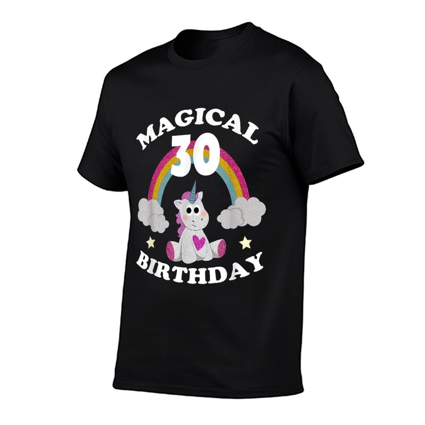 30th Birthday Magical Unicorn Birthday Rainbow  Oversized Silhouette T-Shirt