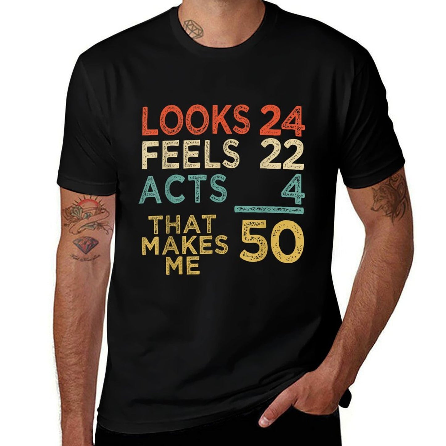 50 Yrs Old 50th Birthday Retro Vintage Look Feel Act  Classic T-Shirt