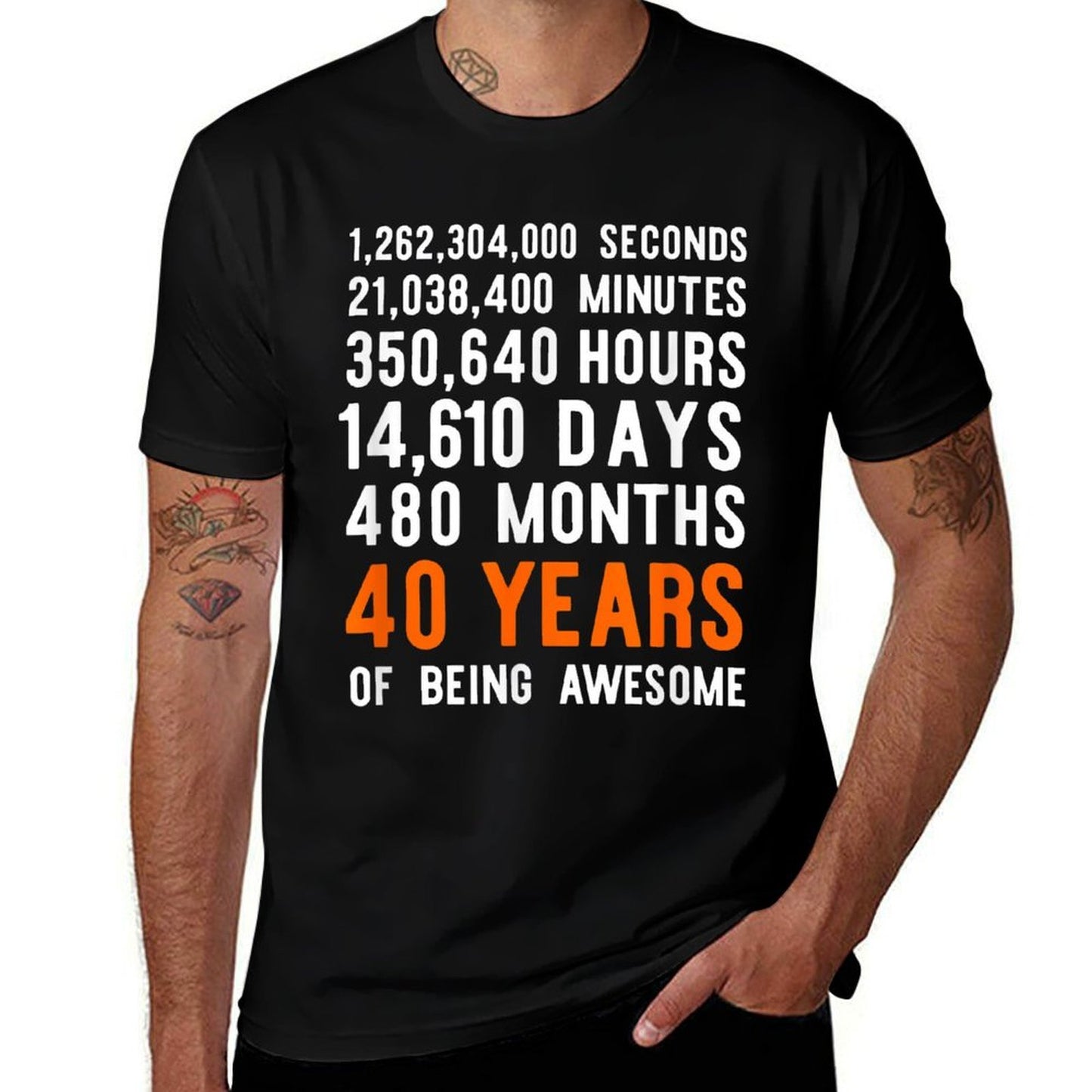 40 Years of Being Awesome 40th Birthday Comfortable T-Shirt