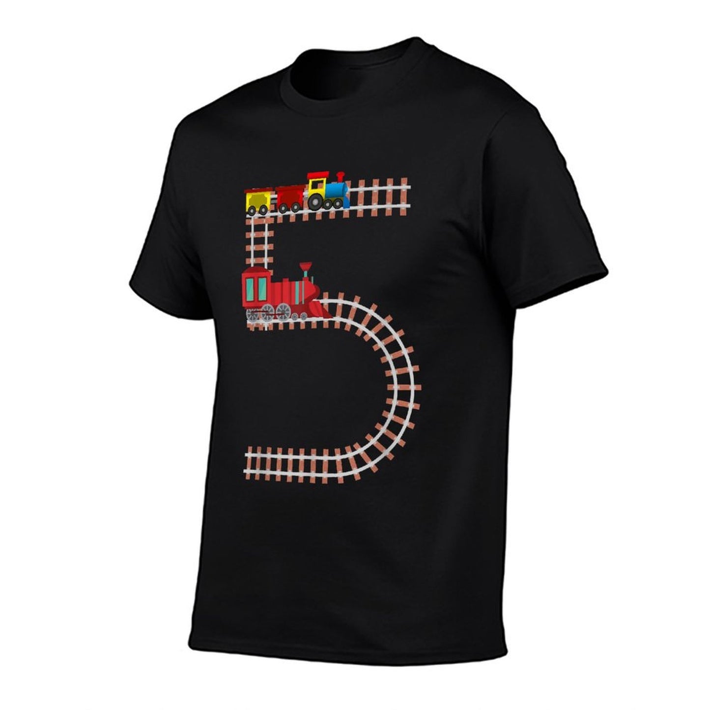 5th Birthday Train Railroad Themed Fun 5 Years Old Boy Train  Quick-drying T-Shirt