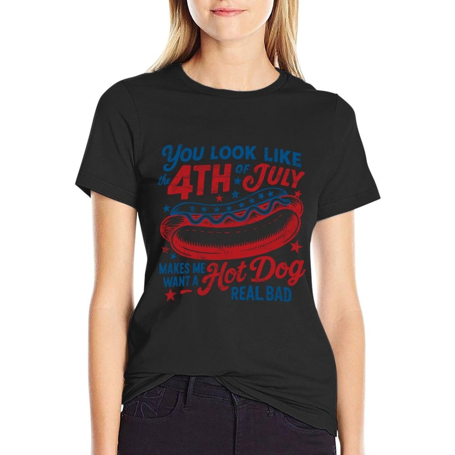 You Look Like The 4th Of July Hot Dog American Men Women Kid  Odor-resistant T-Shirt