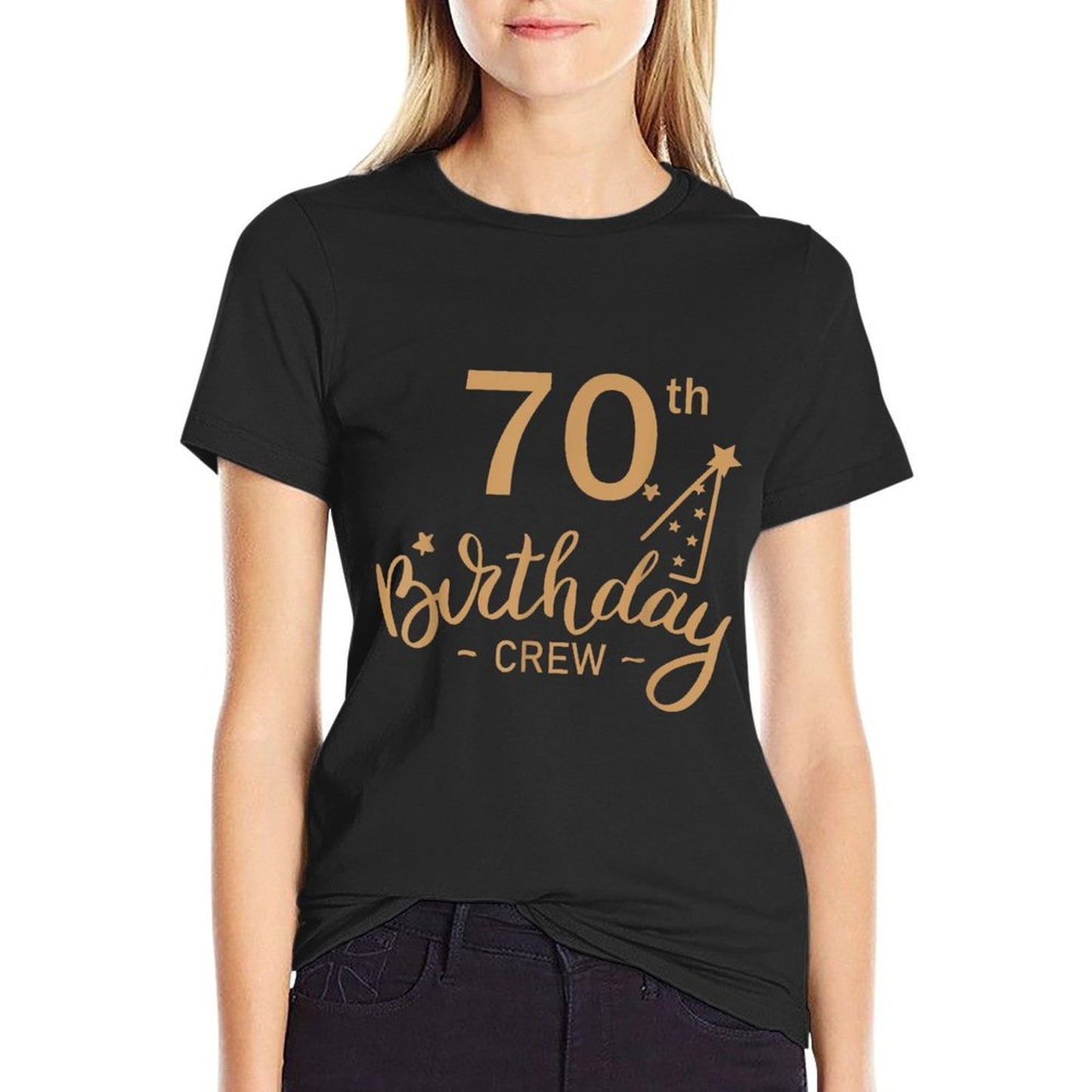 70th Birthday Crew 70 Party Crew Group Friends BDay Gift  Polyester Blend T-Shirt
