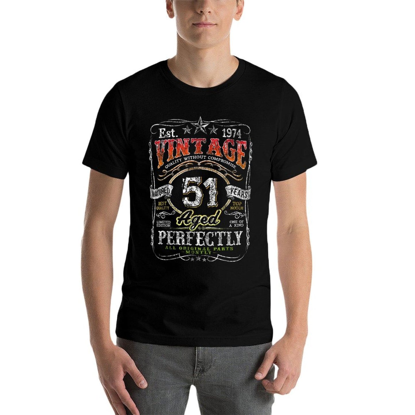 Vintage 1974 Limited Edition 51 Year Old 51st Birthday  Summer-ready Fabric T-Shirt