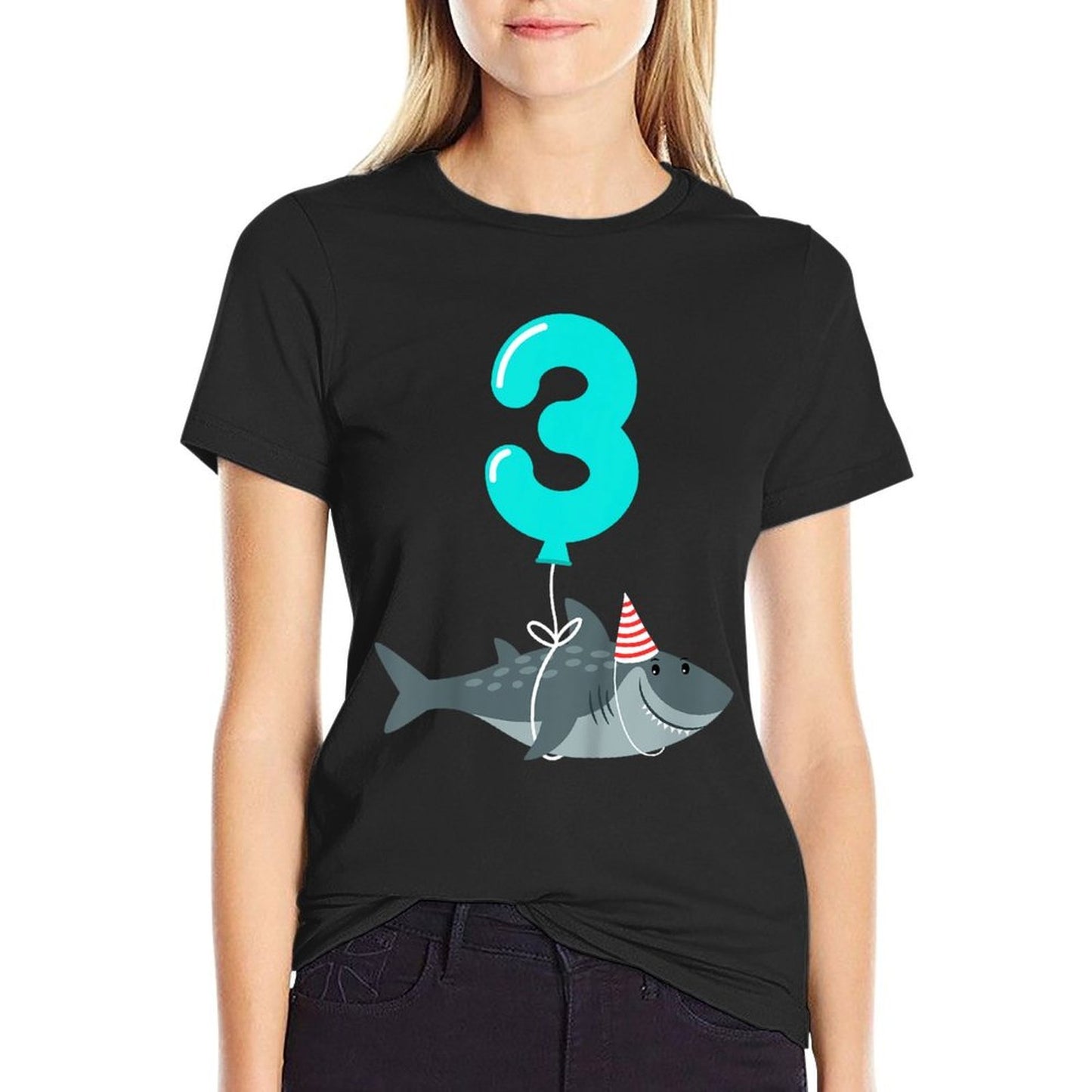 3rd Birthday Shark  Cute 3 Year Old Shark Gift  High-quality Stitching T-Shirt