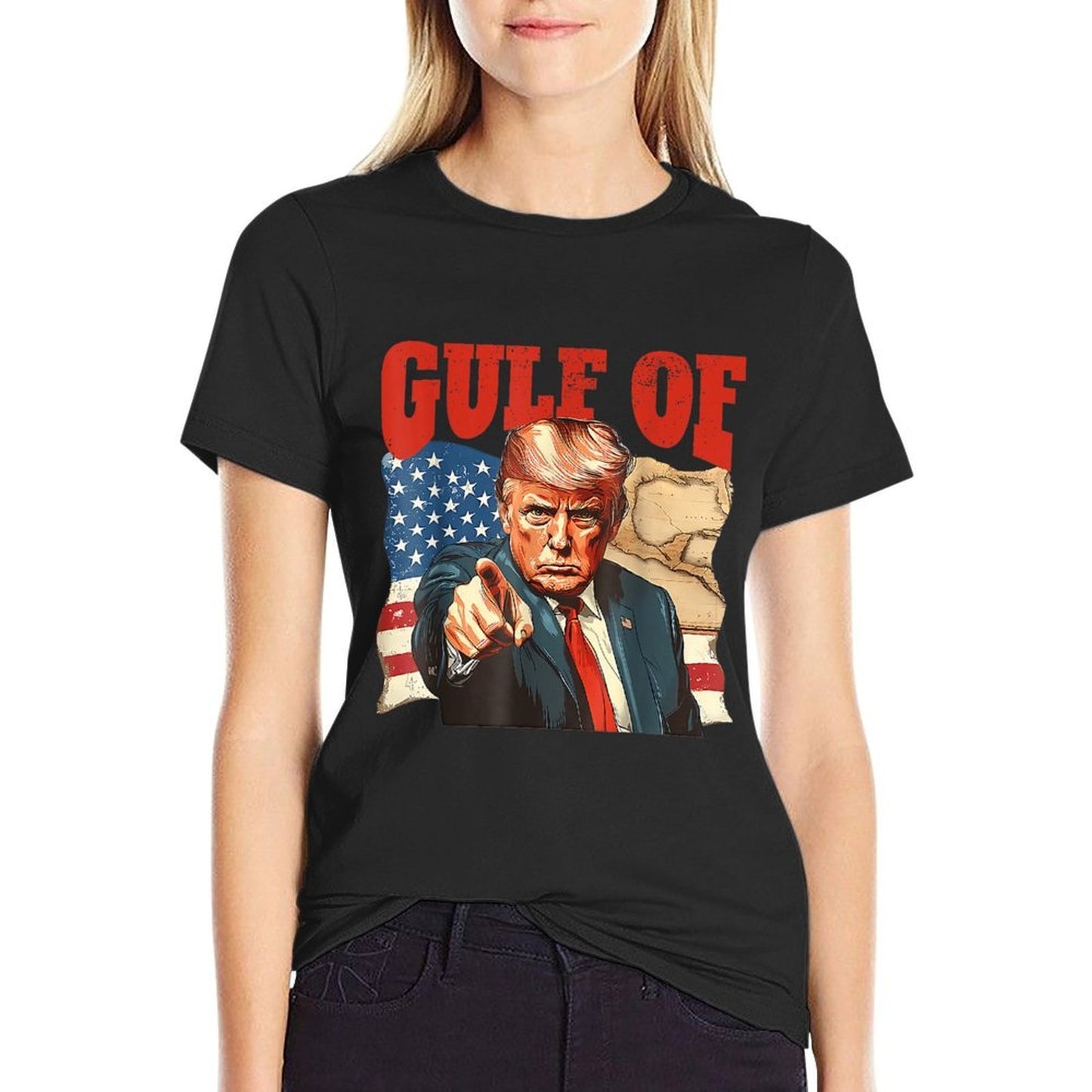 Welcome To America's Gulf, Funny Trump America's Gulf  Trendy Pattern T-Shirt