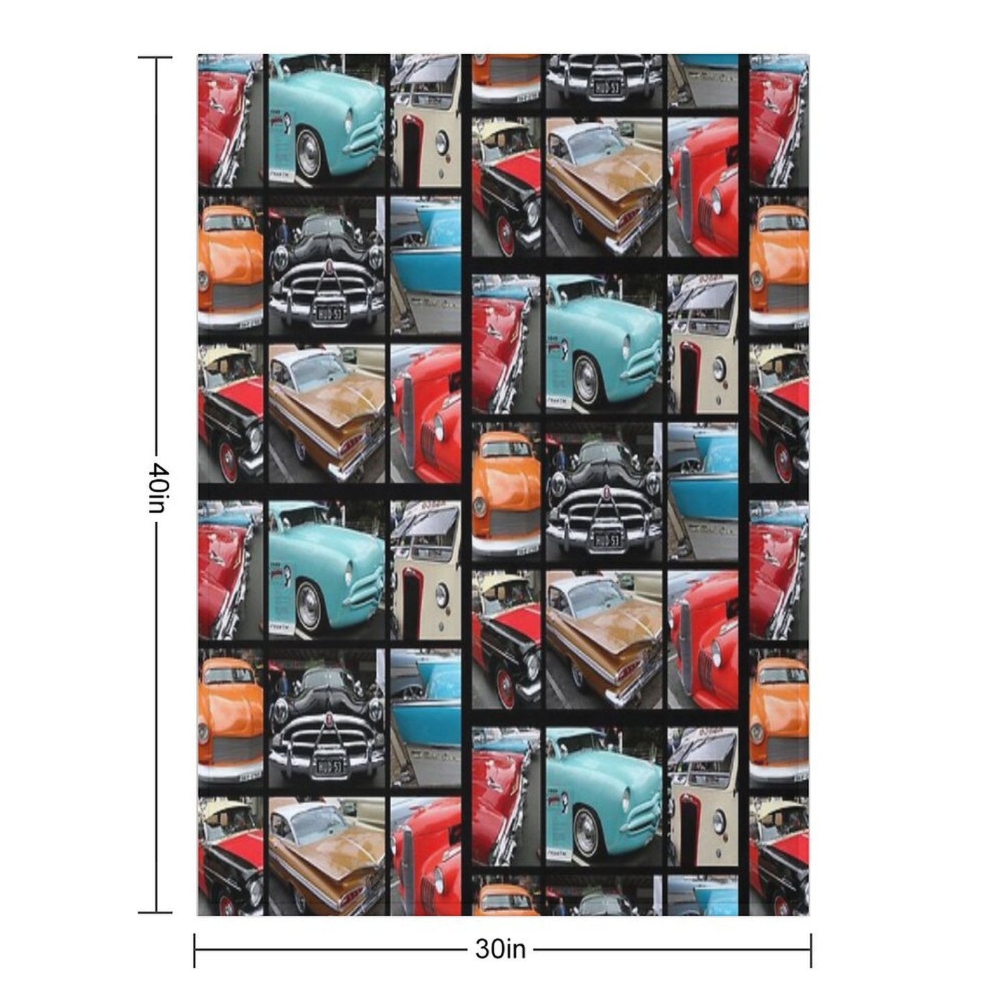 Vintage Car Collage Versatility Throw Blanket