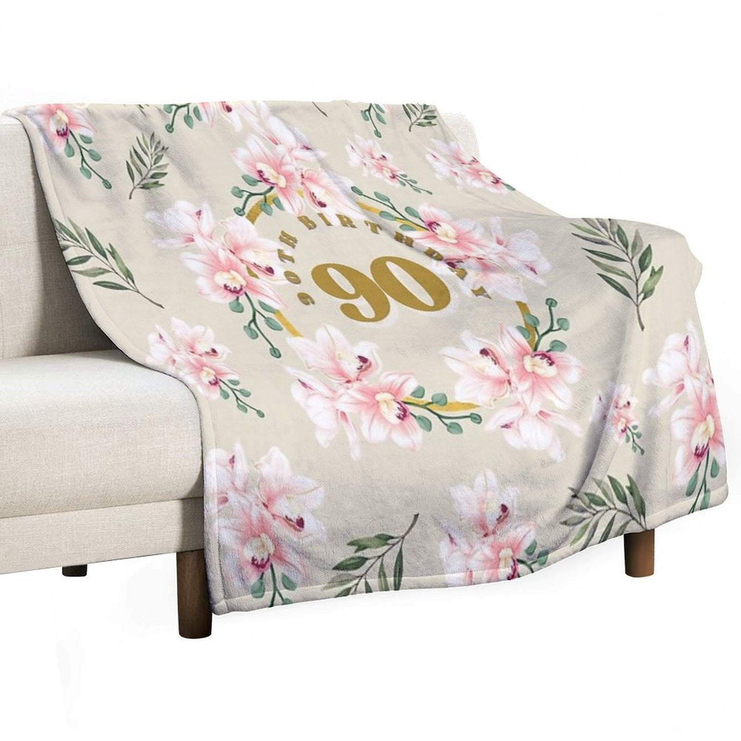 90th Happy Birthday Shrink-resistant Throw Blanket