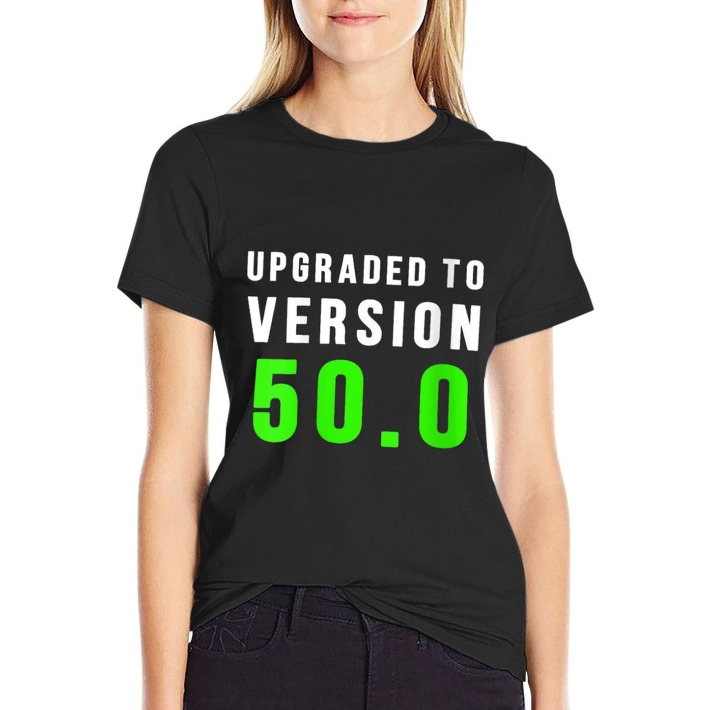 Womens Upgraded to Version 50.0 Funny 50th Birthday Geek Nerd Gift  Vintage-inspired T-Shirt
